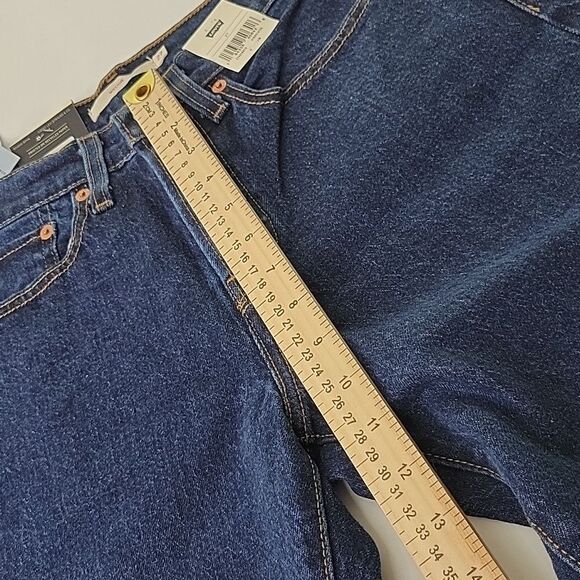 $90 NEW LEVI'S WEDGIE HIGH RISE DARK WASH COTTON JEANS 27 NWT - Picture 4 of 14